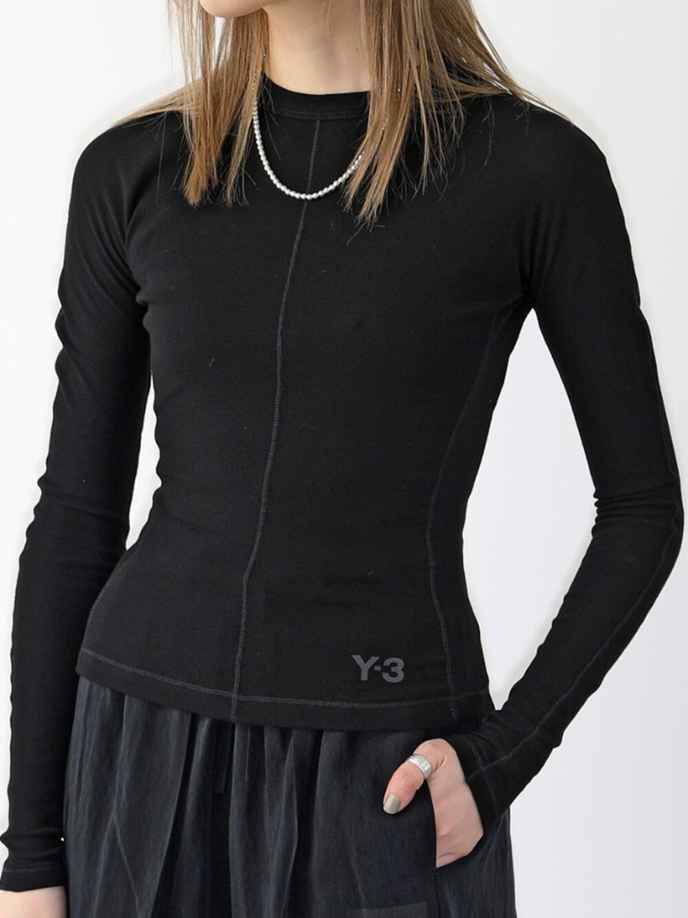 Y-3 Fitted Long Sleeve Tee Black HY1251 Yohji Yamamoto